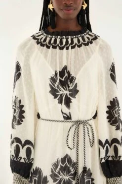 Farm Rio Cream Floral Arabesque Rope Belt Maxi Dress 7 Farm Rio Cream Floral Arabesque Rope Belt Maxi Dress -Farm Rio farm rio cream floral arabesque rope belt maxi dress 339998 2