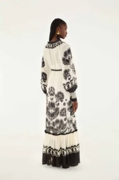 Farm Rio Cream Floral Arabesque Rope Belt Maxi Dress 8 Farm Rio Cream Floral Arabesque Rope Belt Maxi Dress -Farm Rio farm rio cream floral arabesque rope belt maxi dress 339998 3