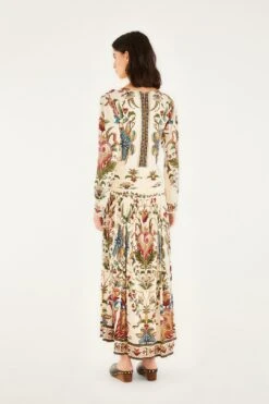 Farm Rio Cream Majestic Hearts Long Sleeve Midi Dress -Farm Rio farm rio cream majestic hearts long sleeve midi dress 346835 3