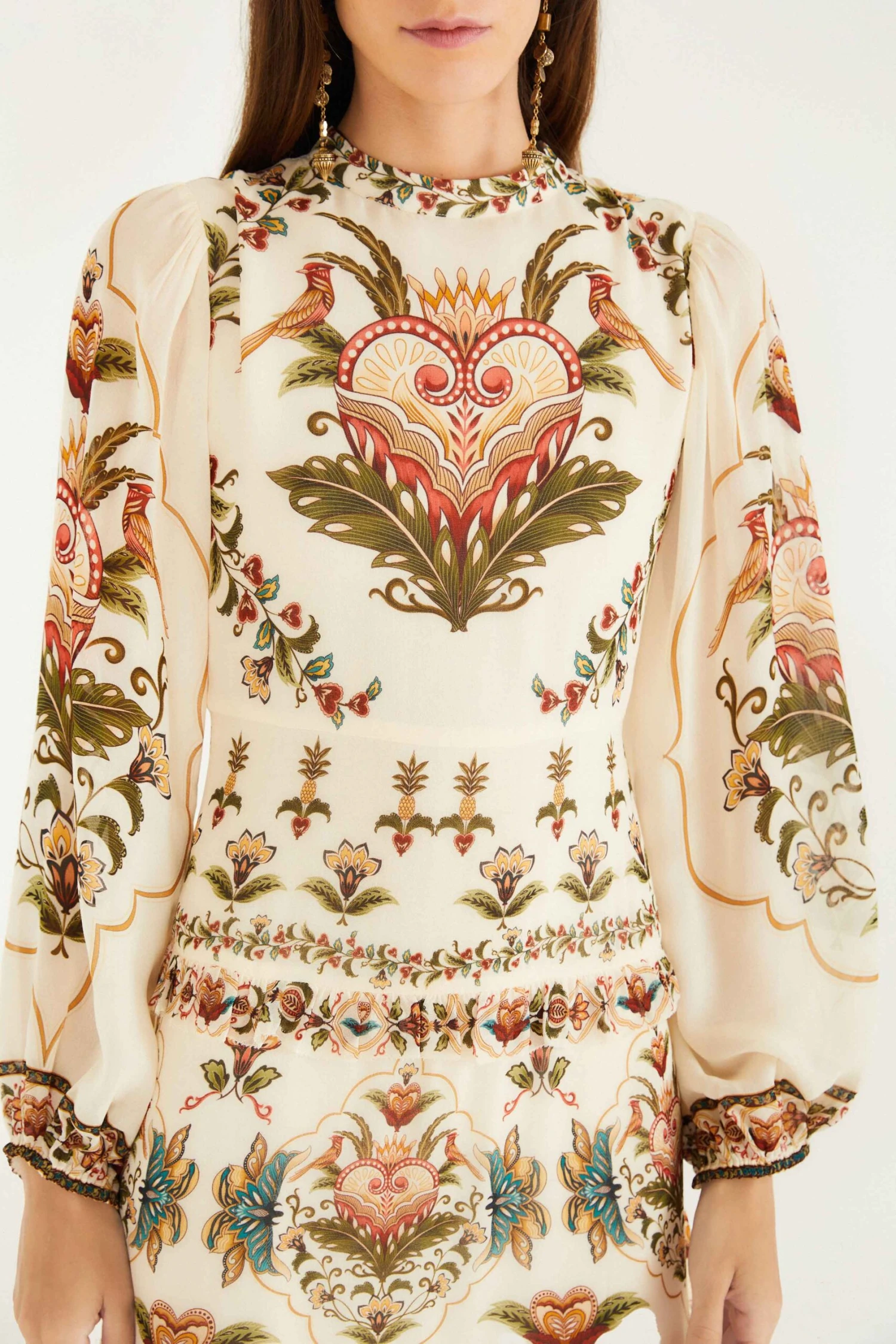 Farm Rio Cream Majestic Hearts Maxi Dress 3 Farm Rio Cream Majestic Hearts Maxi Dress - Image 3