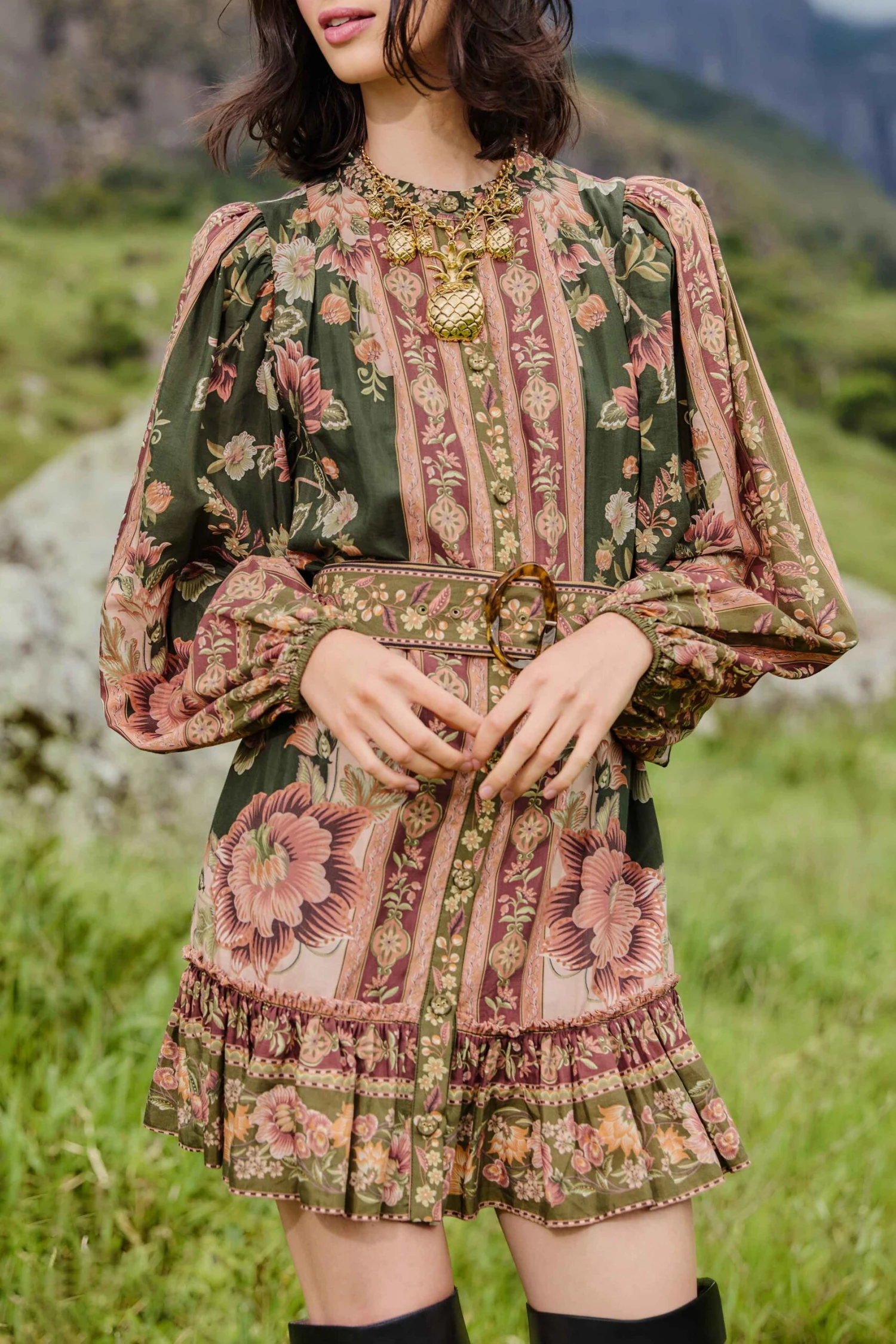 Farm Rio Green Flowering Garden Tree Mini Dress 2 Farm Rio Green Flowering Garden Tree Mini Dress - Image 2