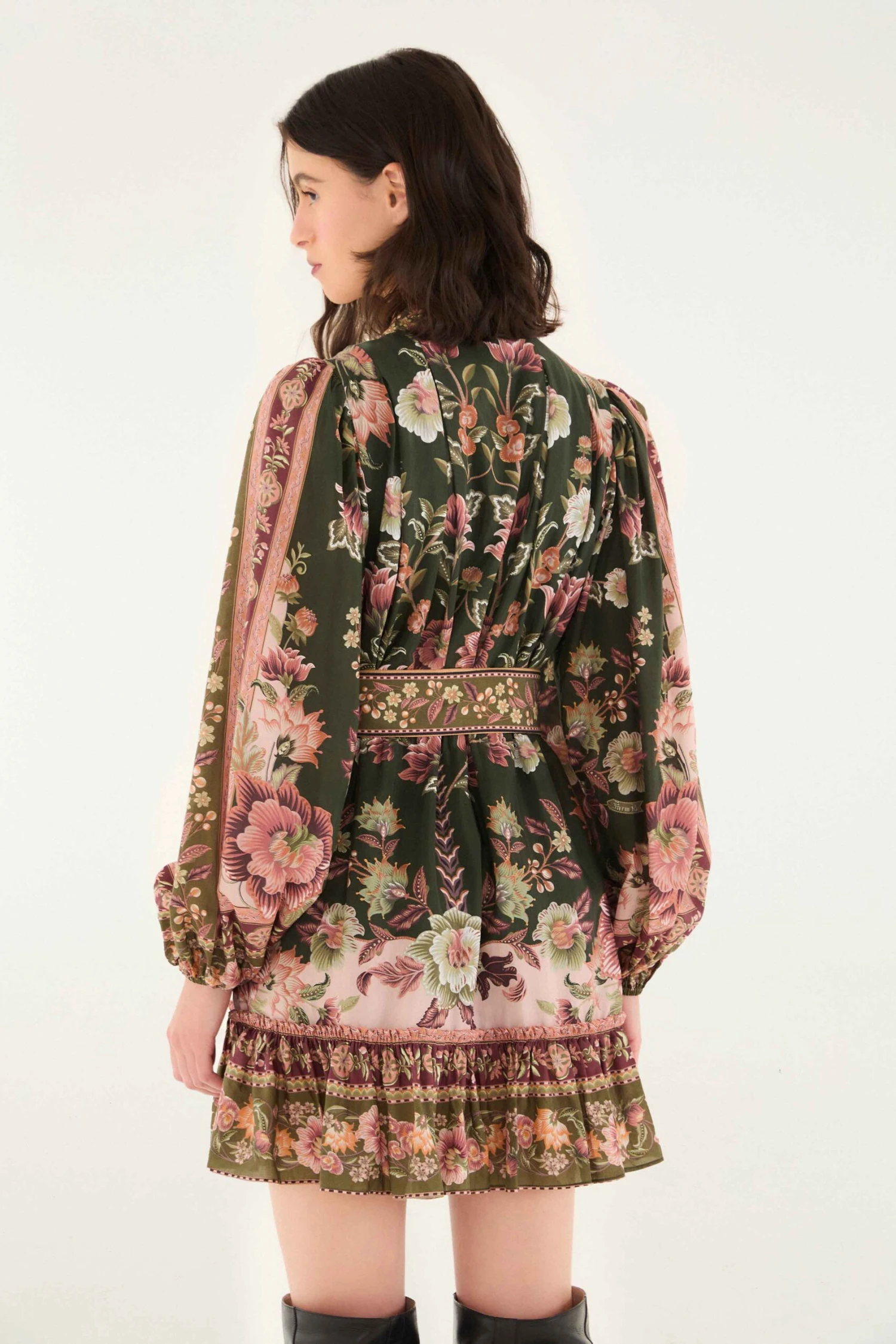 Farm Rio Green Flowering Garden Tree Mini Dress 3 Farm Rio Green Flowering Garden Tree Mini Dress - Image 3