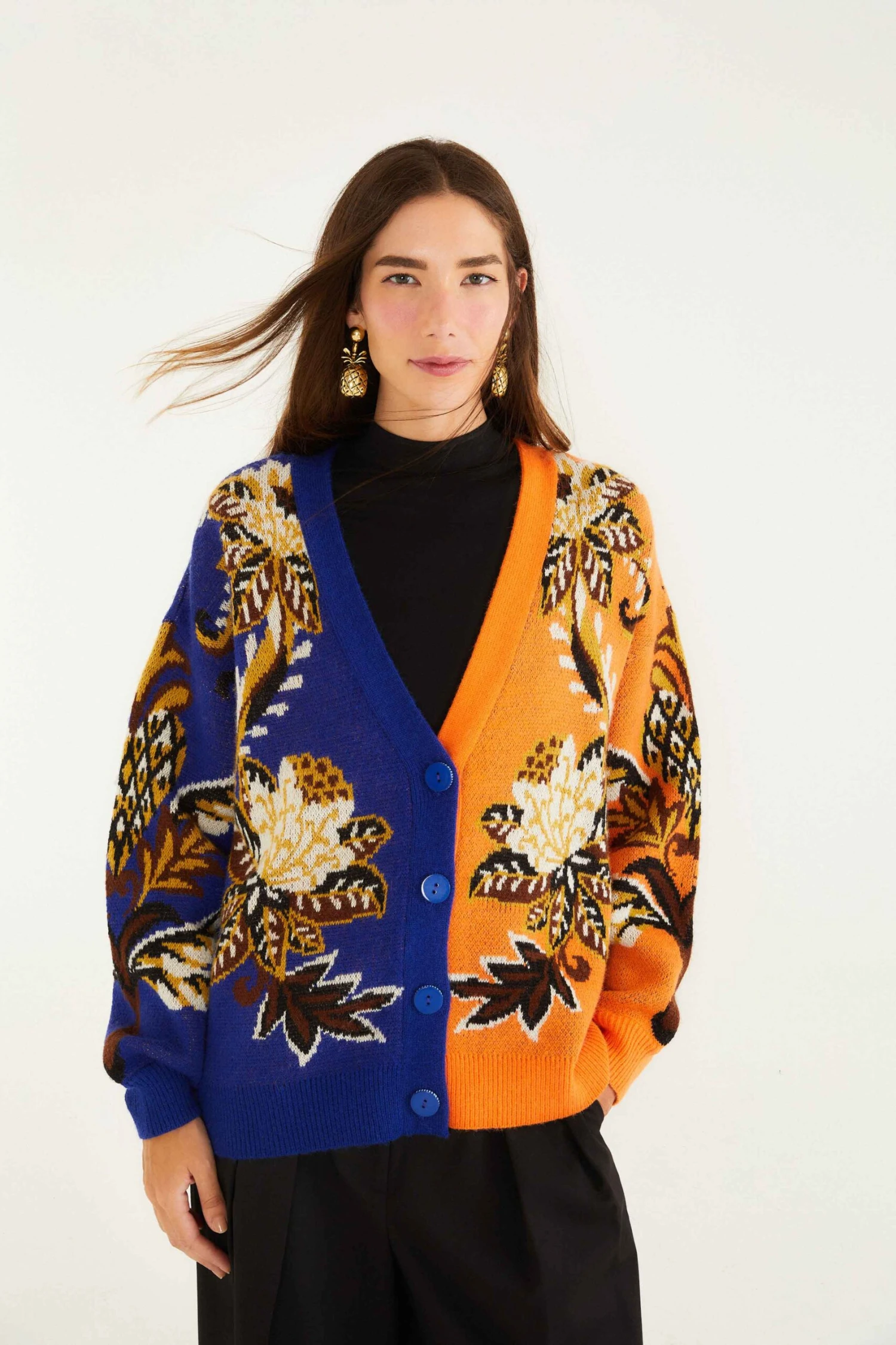 Farm Rio Mixed Arabesque Paradise Knit Cardigan 1 Farm Rio Mixed Arabesque Paradise Knit Cardigan