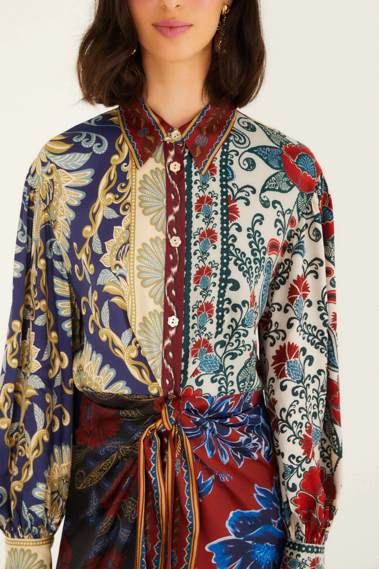 Farm Rio Mixed Navy Winter Lenzing® Ecovero® Viscose Midi Dress 3 Farm Rio Mixed Navy Winter Lenzing® Ecovero® Viscose Midi Dress - Image 3