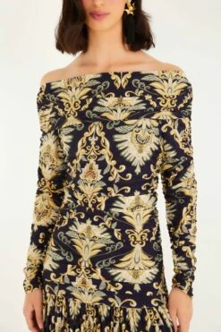 Farm Rio Navy Blue Wonderful Arabesque Off-Shoulder Maxi Dress 6 Farm Rio Navy Blue Wonderful Arabesque Off-Shoulder Maxi Dress -Farm Rio farm rio navy blue wonderful arabesque off shoulder maxi dress 339852 2