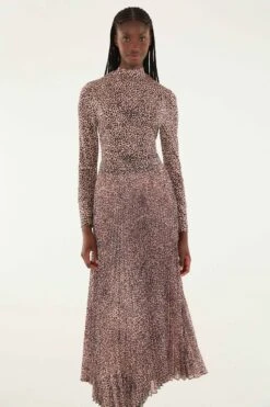 Farm Rio Pink Baby Leopard Pleated Maxi Skirt -Farm Rio farm rio pink baby leopard pleated maxi skirt 340366 2