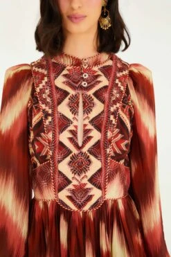 Farm Rio Red Amanda Stripes Tapestry Quilted Mini Dress -Farm Rio farm rio red amanda stripes tapestry quilted mini dress 339779 2