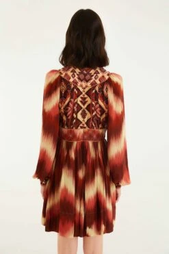 Farm Rio Red Amanda Stripes Tapestry Quilted Mini Dress -Farm Rio farm rio red amanda stripes tapestry quilted mini dress 339779 3