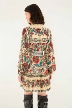 Farm Rio Sand Francesca Long Sleeve Mini Dress 6 Farm Rio Sand Francesca Long Sleeve Mini Dress -Farm Rio farm rio sand francesca long sleeve mini dress 339799 2