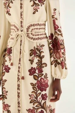 Farm Rio Sand Renata Floral Long Sleeve Midi Dress 6 Farm Rio Sand Renata Floral Long Sleeve Midi Dress -Farm Rio farm rio sand renata floral long sleeve midi dress 342682 2