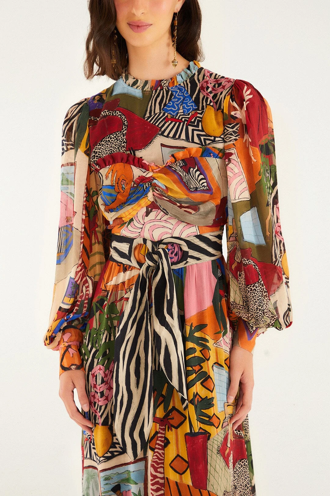 Farm Rio Tropical Multicolor Long Sleeve Maxi Dress 2 Farm Rio Tropical Multicolor Long Sleeve Maxi Dress - Image 2