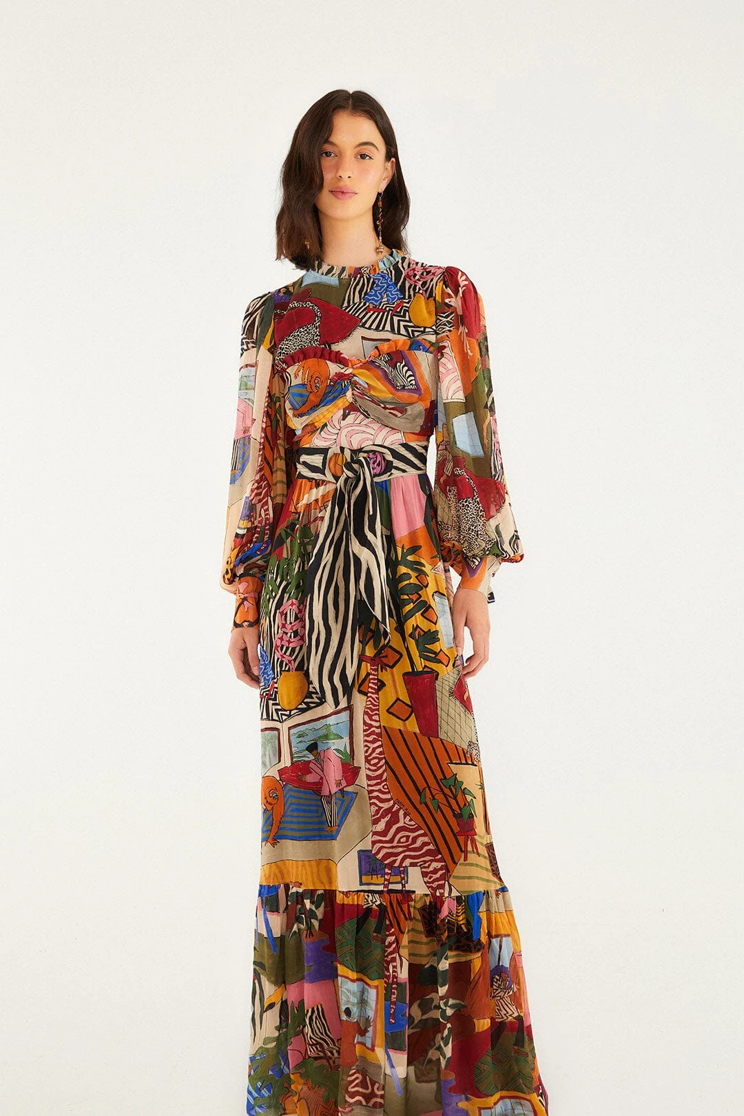 Farm Rio Tropical Multicolor Long Sleeve Maxi Dress 3 Farm Rio Tropical Multicolor Long Sleeve Maxi Dress - Image 3